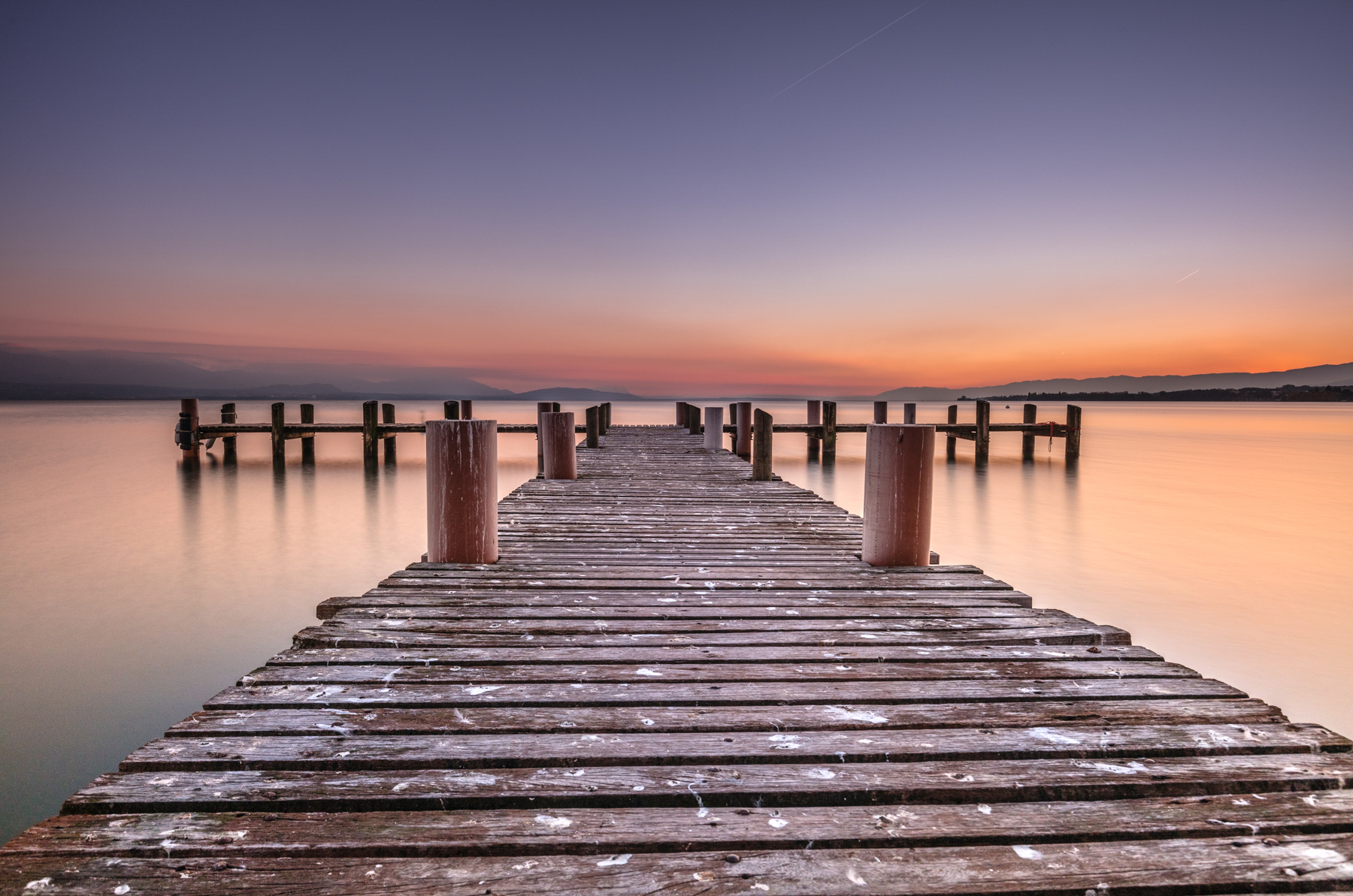 Holzsteg in Préverenges