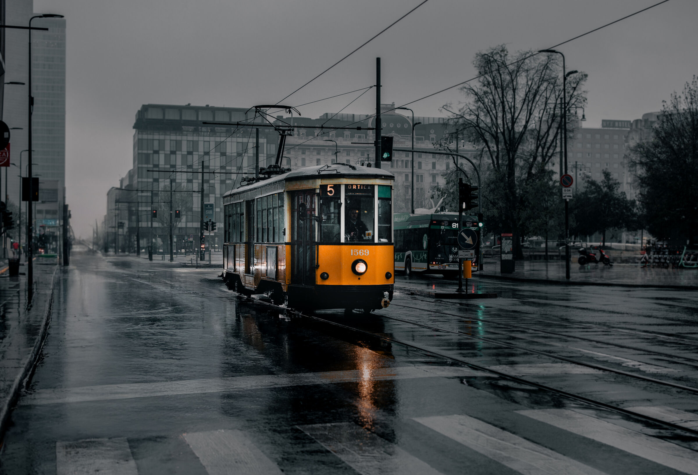 Historic yellow Tram “Ventotto”